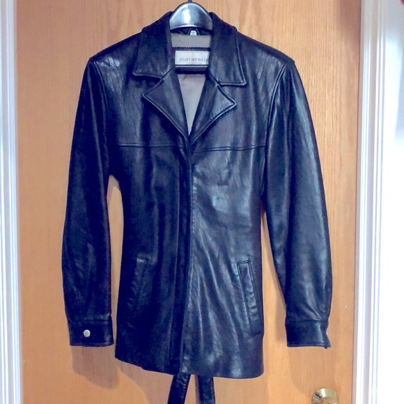 Leather tie waist jacket - Picture 1 of 11